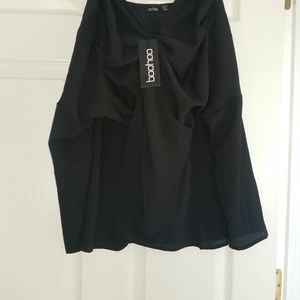 Black off the shoulder shirt